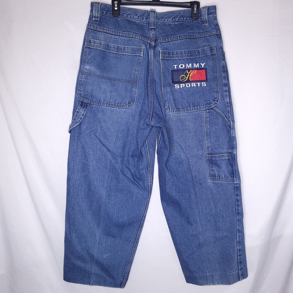 Vintage Tommy Hilfiger Jeans Mens 38 Wide Leg Carpenter Y2K 90s